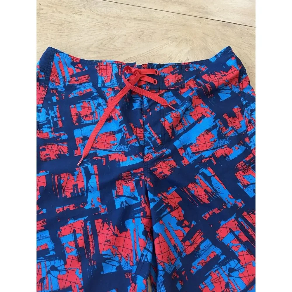 NEW Under Armour Board Shorts STORM Mens 34 Swim Trunks Surf Red Blue AMERICA